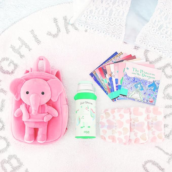 Kids Elephant Velvet Backpack β Soft Mini Playschool & Kindergarten Bag (Ages 1β5 Years)