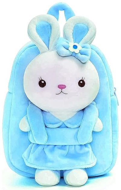 Kids Rabbit Velvet Doll Backpack – Mini Playschool & Kindergarten Bag (Ages 1–5 Years)