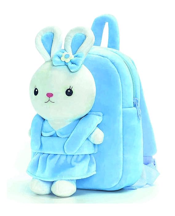 Kids Rabbit Velvet Doll Backpack – Mini Playschool & Kindergarten Bag (Ages 1–5 Years)
