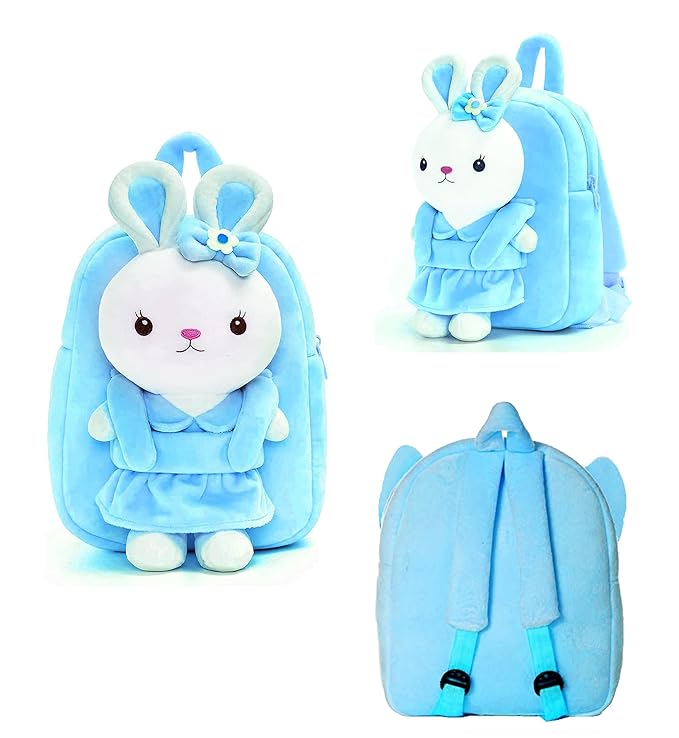 Kids Rabbit Velvet Doll Backpack – Mini Playschool & Kindergarten Bag (Ages 1–5 Years)