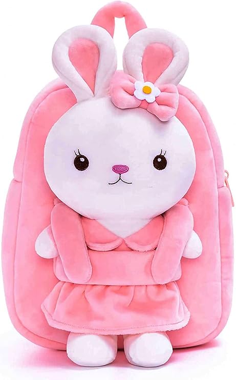 Kids Rabbit Velvet Doll Backpack – Mini Playschool & Kindergarten Bag (Ages 1–5 Years)